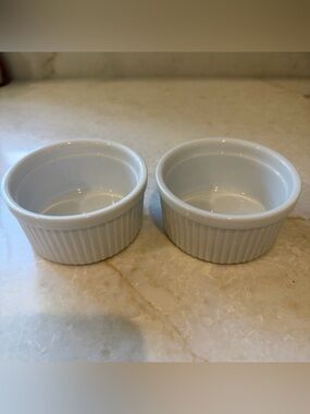 White Ceramic Ramekins - Set of 2